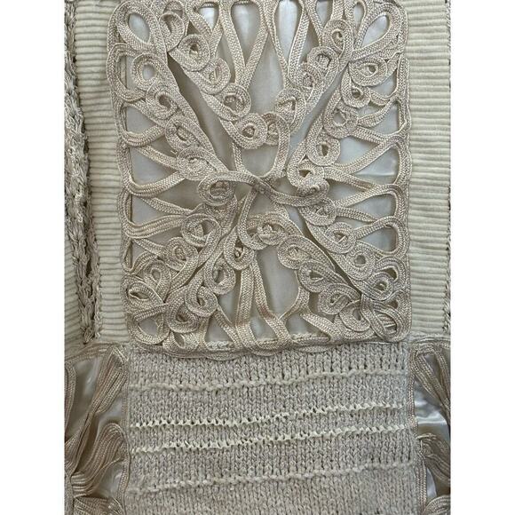 Cream multi media patchwork Jacket, medium, pastel, romantic, renaissance - Picture 4 of 11